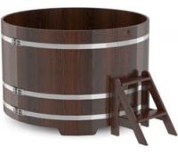 Round larch tub for 6