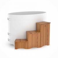 Подиум из дуба для купели лесенка