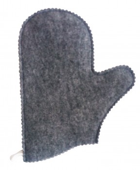 Felt glove, grey  ― Russian Bath House
