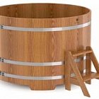 Round larch tub for 6