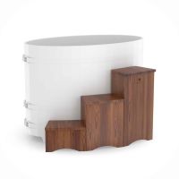 Tub podium with stairs, oak