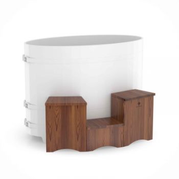 U-shaped tub podium, larch ― Russian Bath House