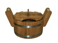 Oak infusion bucket 35 l with lid ― Russian Bath House